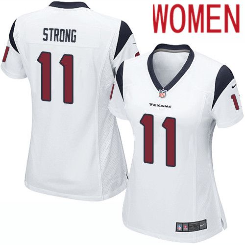 Women Houston Texans 11 Jaelen Strong White Nike Player Game NFL Jersey